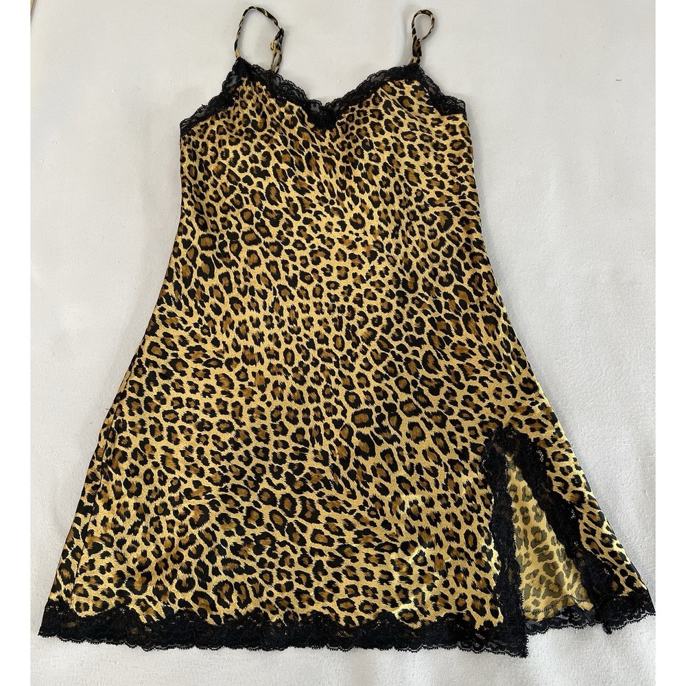 Victoria's Secret Womens Nightgown Babydoll Sz XS Leopard Print Lace - Picture 4 of 11